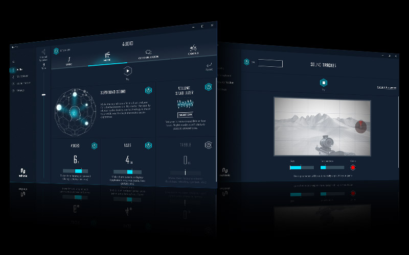 Sound Tracker is displayed via two interfaces.